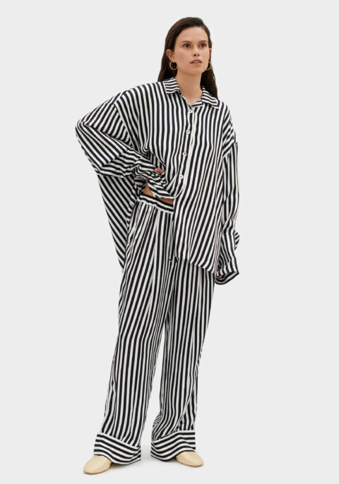 Striped Sizeless Pajamas Set with Pants