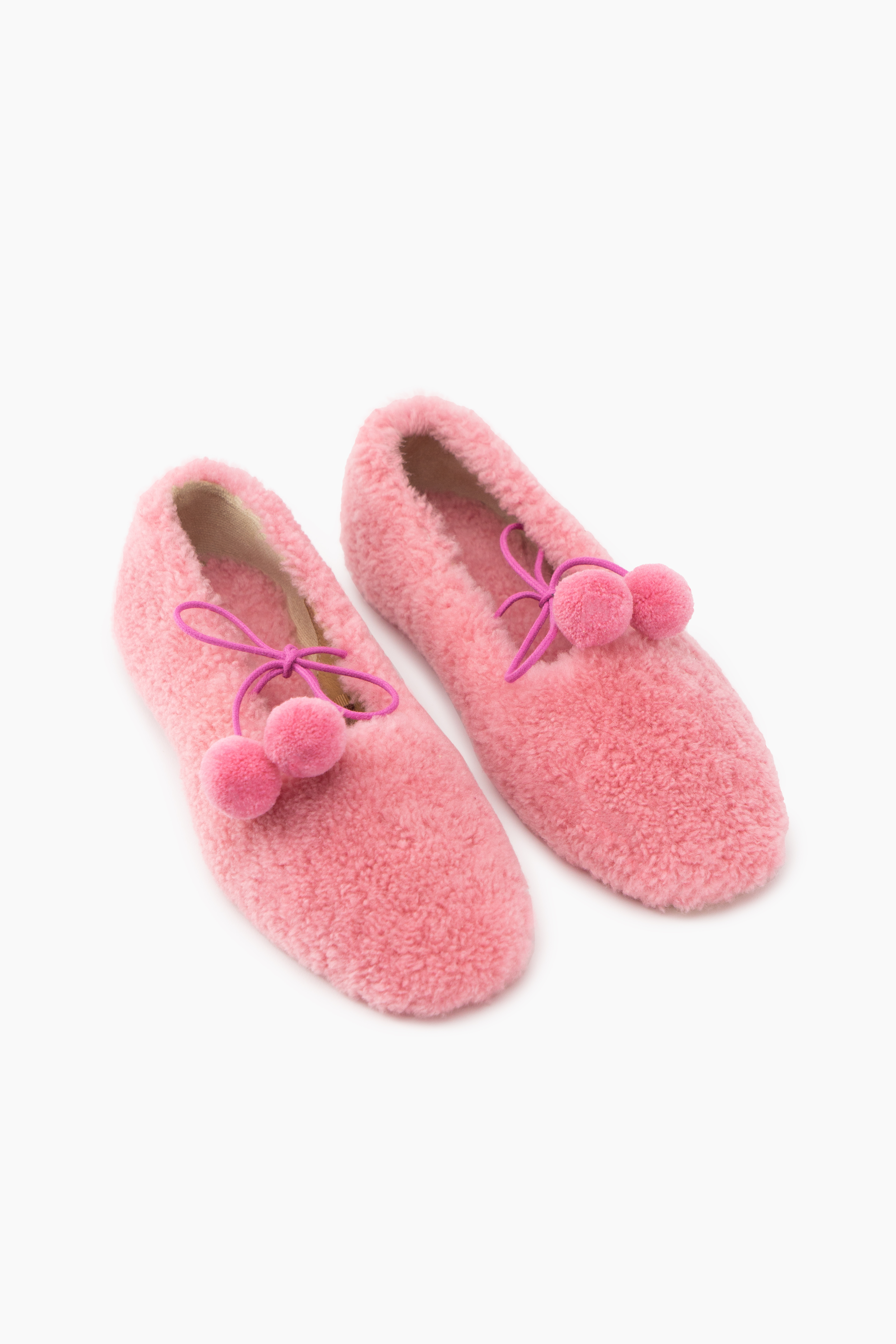 Lulu Shearling Slippers in Pink