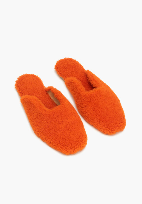 Red Shearling Slippers