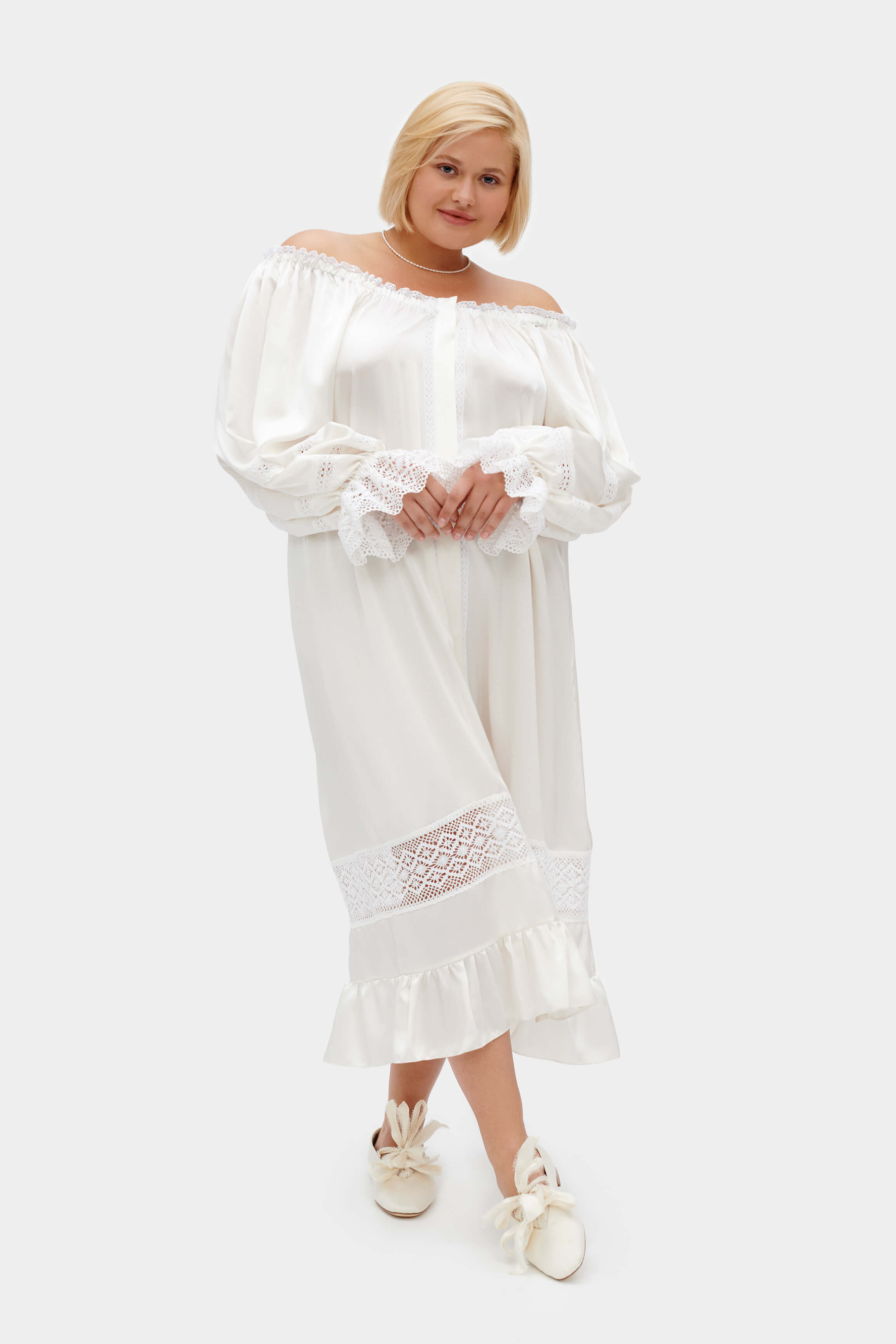 Paloma Silk Dress in Pearl White | Sleeper