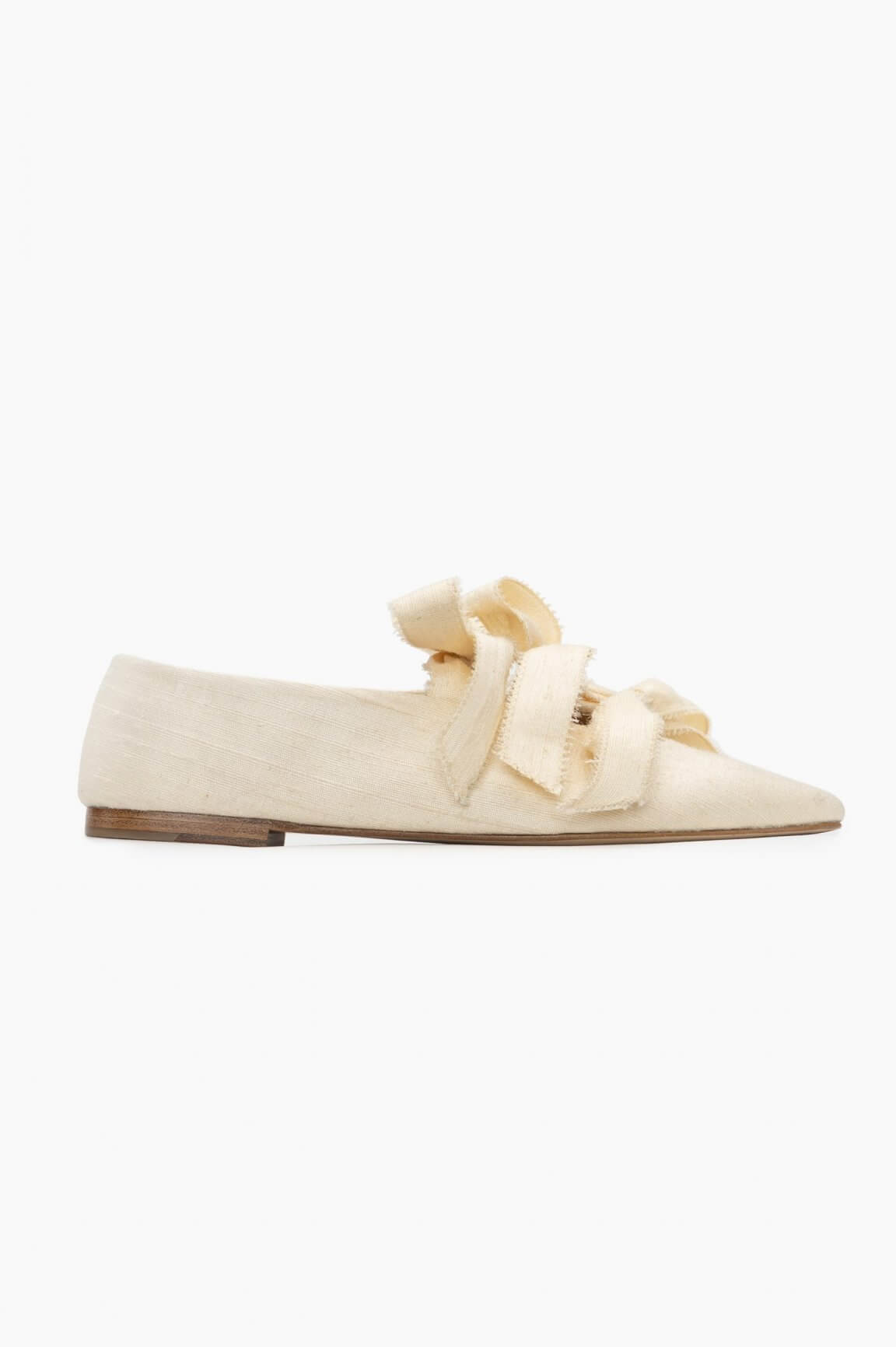 white silk ballet flats