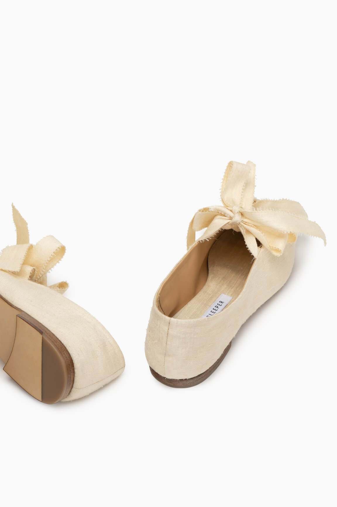 white silk ballet flats