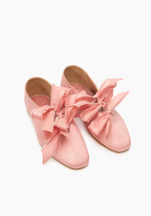 Mille-feuille Silk Flats in Rose Pink