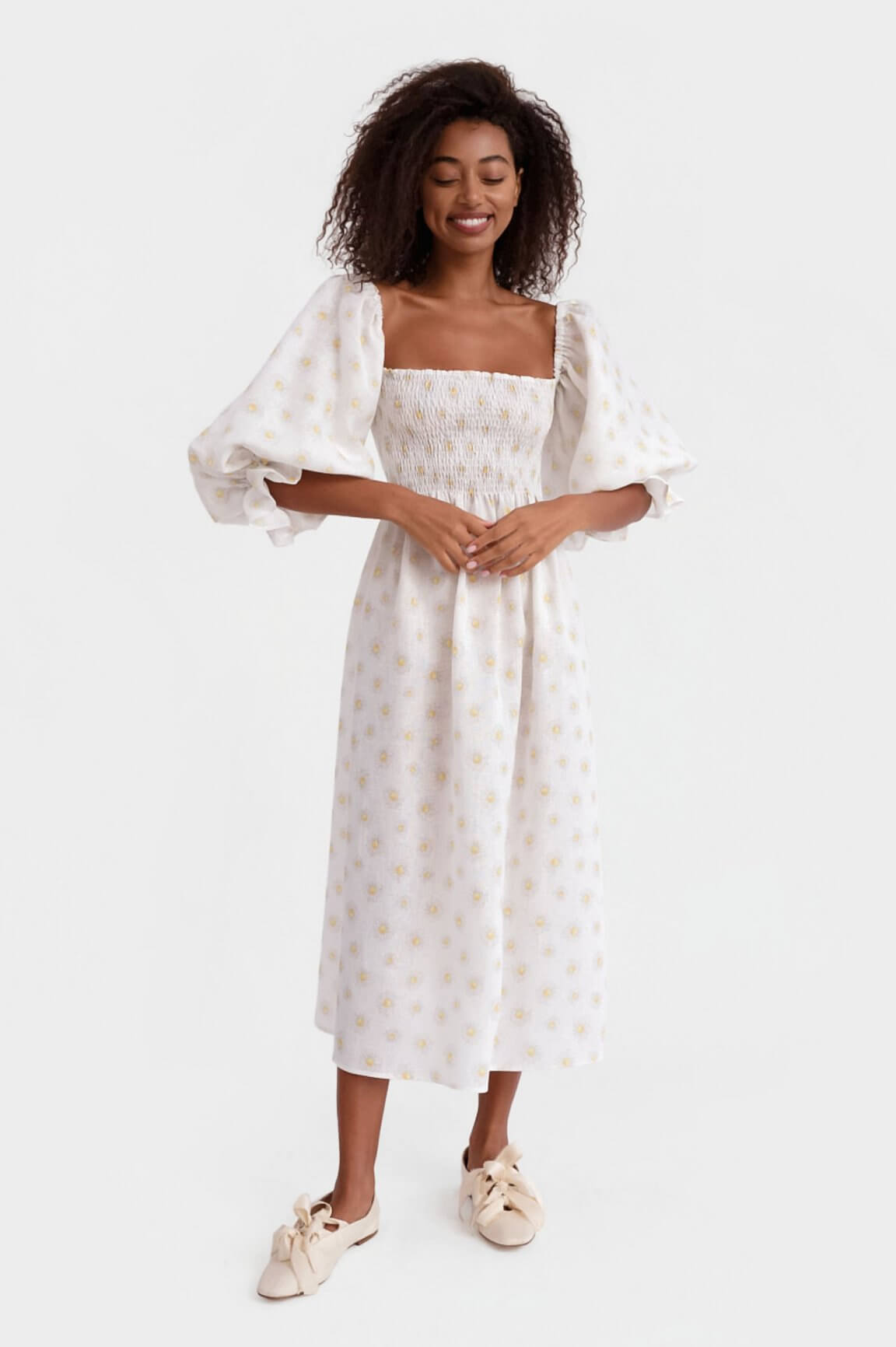 Atlanta Linen Dress in Daisies | Sleeper