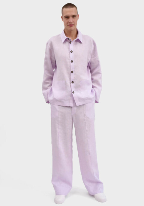 Лляна унісекс піжама з брюками Lavender