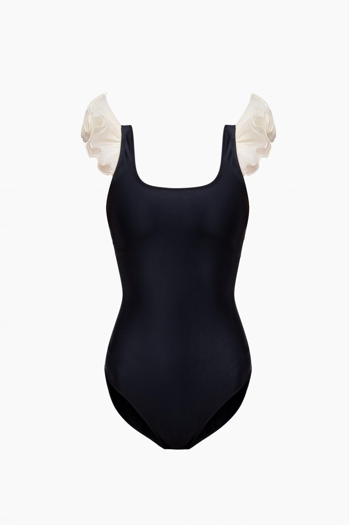 Sleeper Ariel Swimsuit with Ruffles in Black