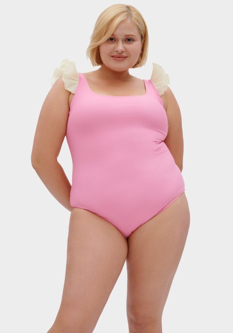 Ariel Swimsuit with Ruffles in Pink