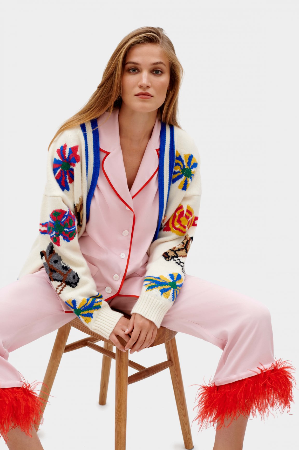 Sleeper Party Pajamas Set with Feathers 