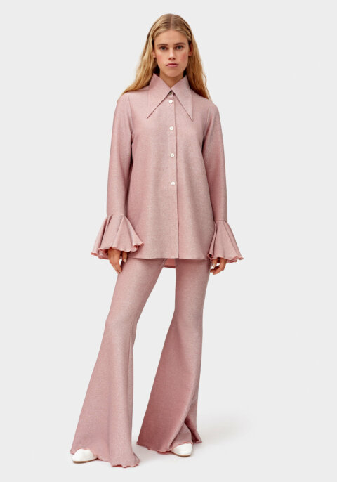Lurex Lounge Suit with Pants in Pink