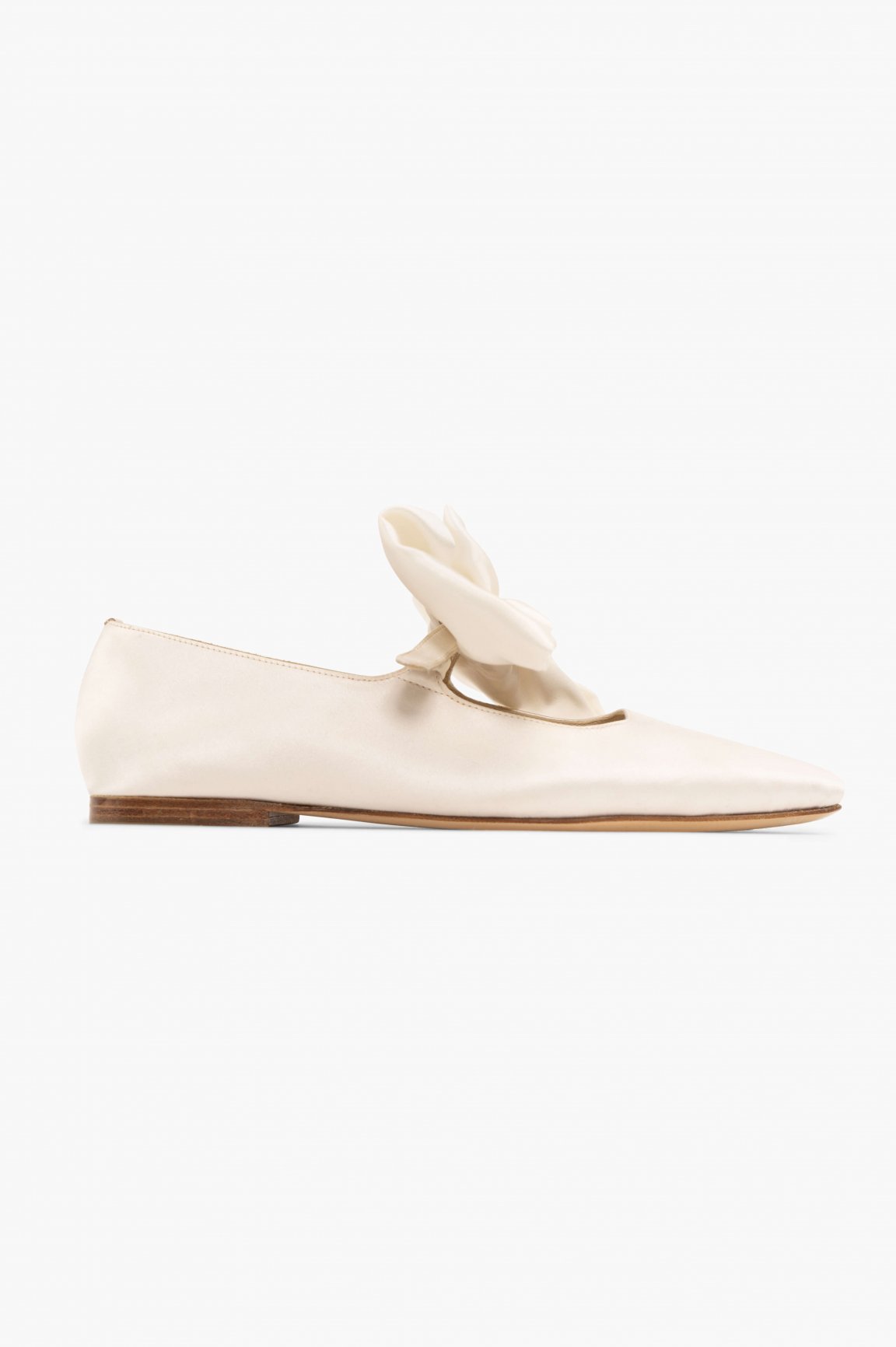 white silk ballet flats