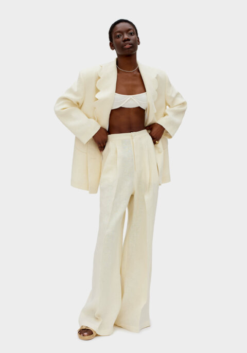 Dynasty Linen Pants in Off-white