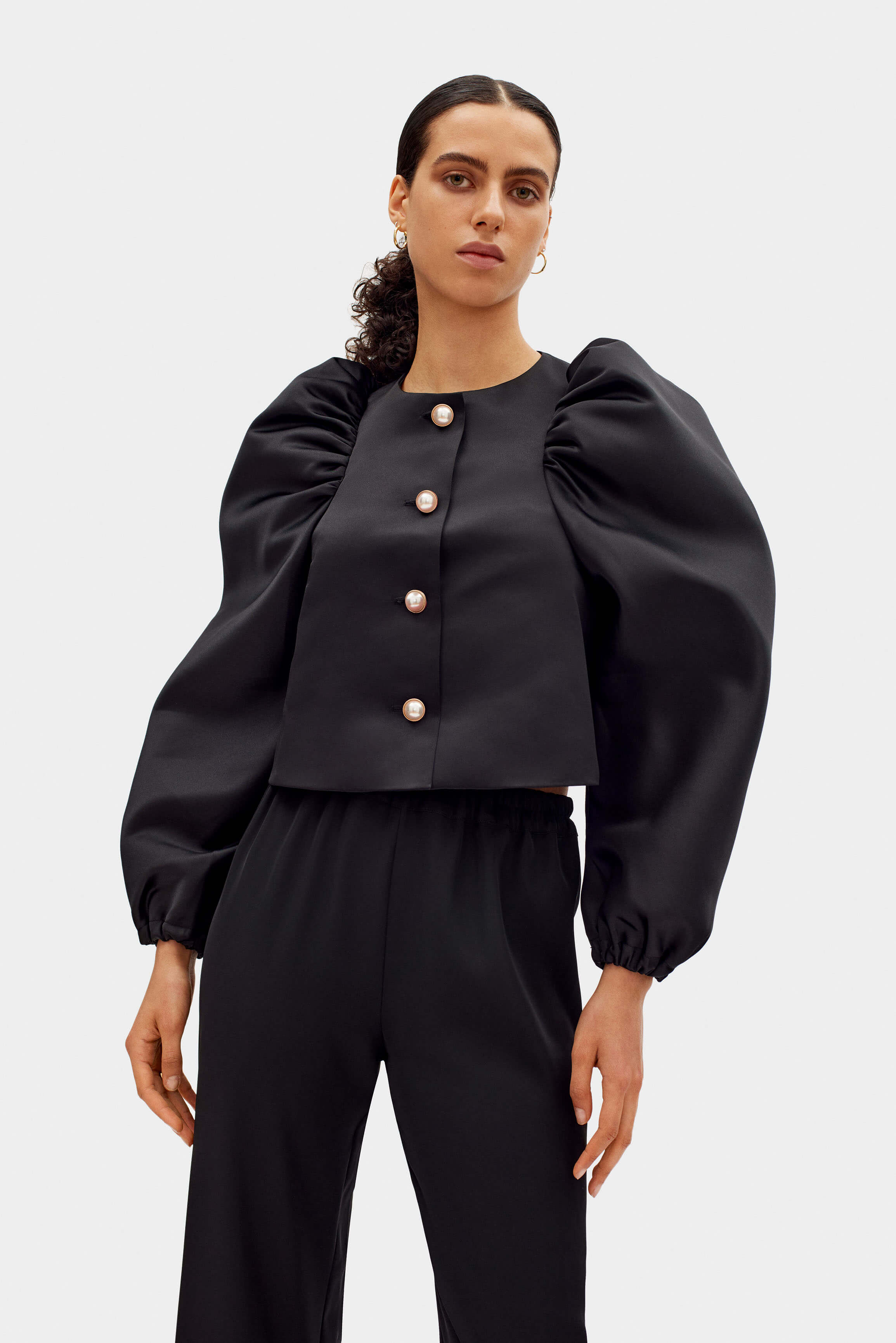 Mystery Puff Jacket in Black