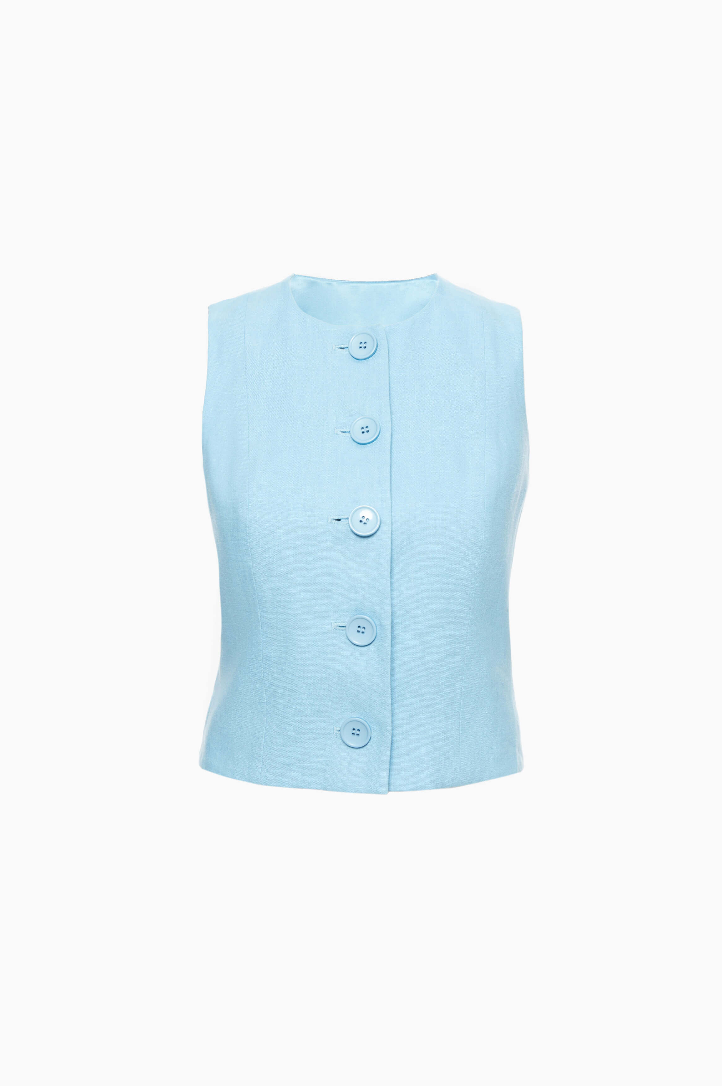 Blue waistcoat Women's linen vest by Sleeper