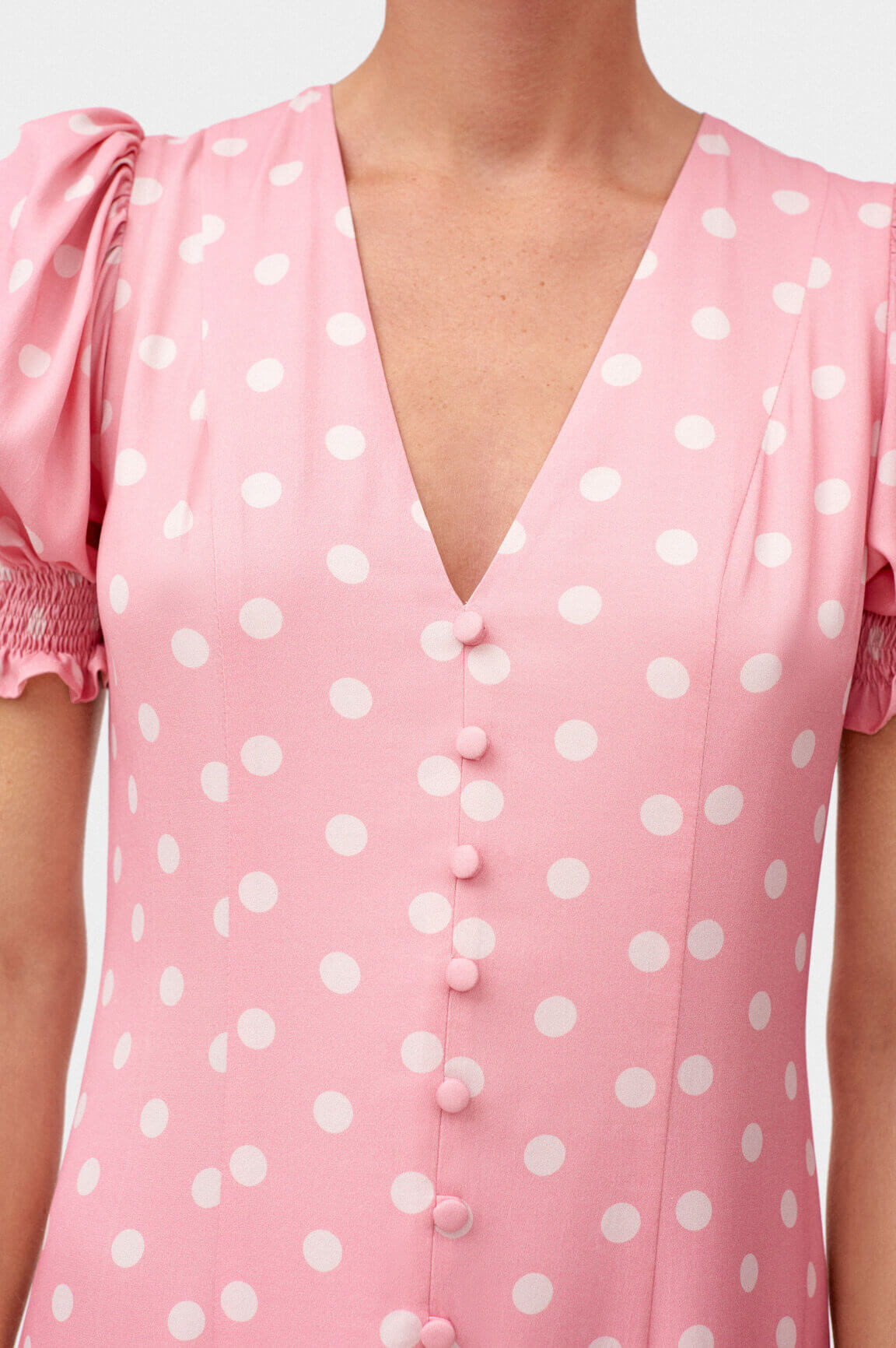 Pink and white polka dress | Women's linen dress by Sleeper