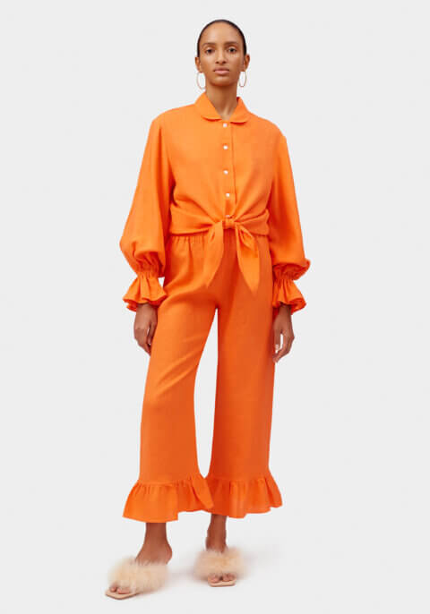 Rumba Linen Lounge Suit in Orange