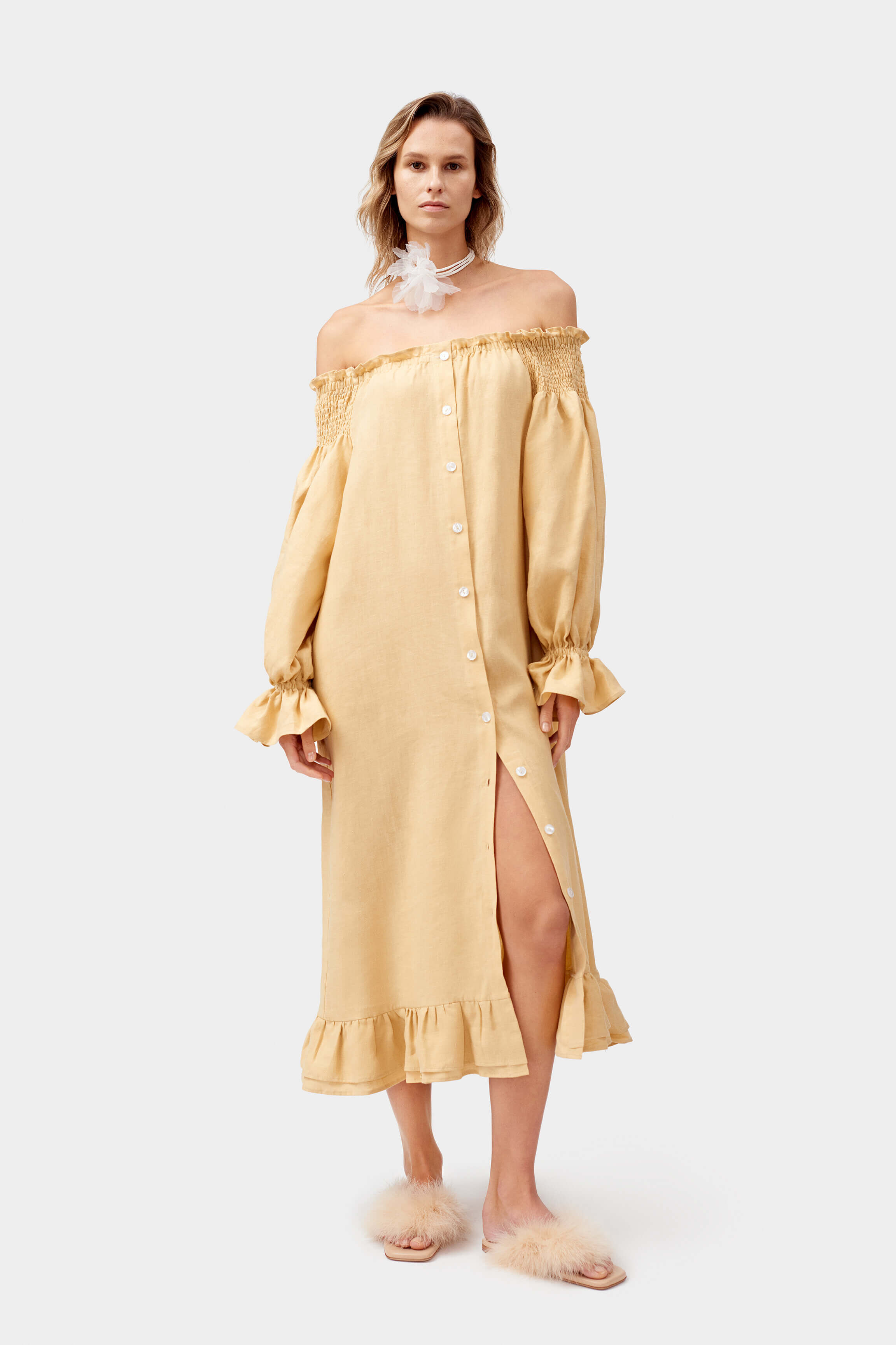 Romantica Loungewear Dress in Beige Sleeper